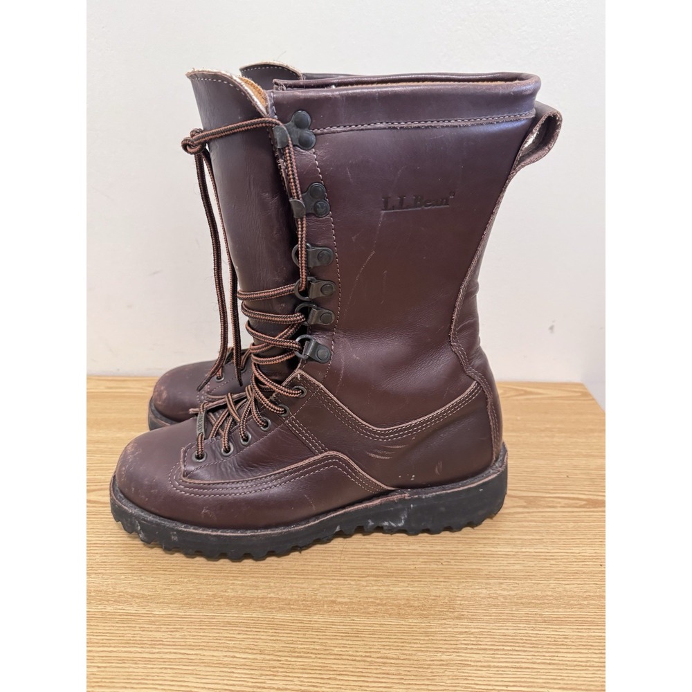 Vintage LL BEAN Danner Men's 7.5 D Quarry Brown Gore-Tex 800gm Leather Boots